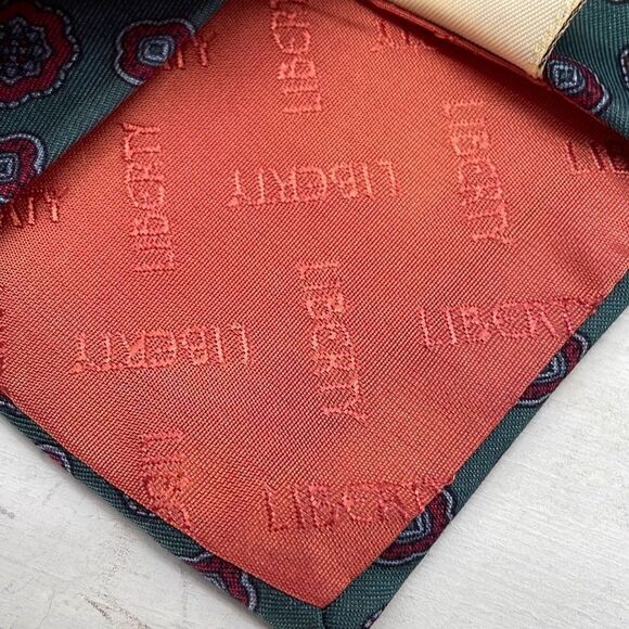 Vintage Liberty Silk Ties For Mens Dark Teal Raspberry Paisley USA - Picture 5 of 8